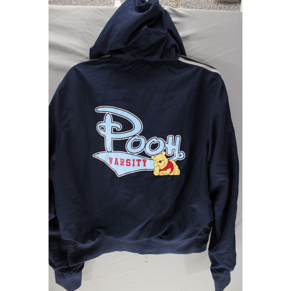 Vintage Disney Pooh Varsity Jacket Women Winnie the Pooh ZipUp Polyester Size XL